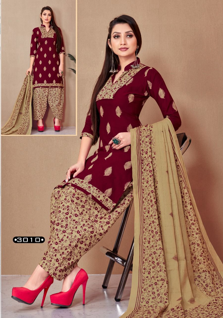 K Cotton Rangoli Patiyala 3 Fancy Casual Daily Wear Cotton Printed Dress Material Collection